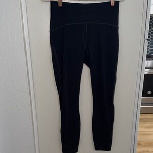 Lululemon Black High-Waist Active Leggings with mesh sides and sparkles | 6